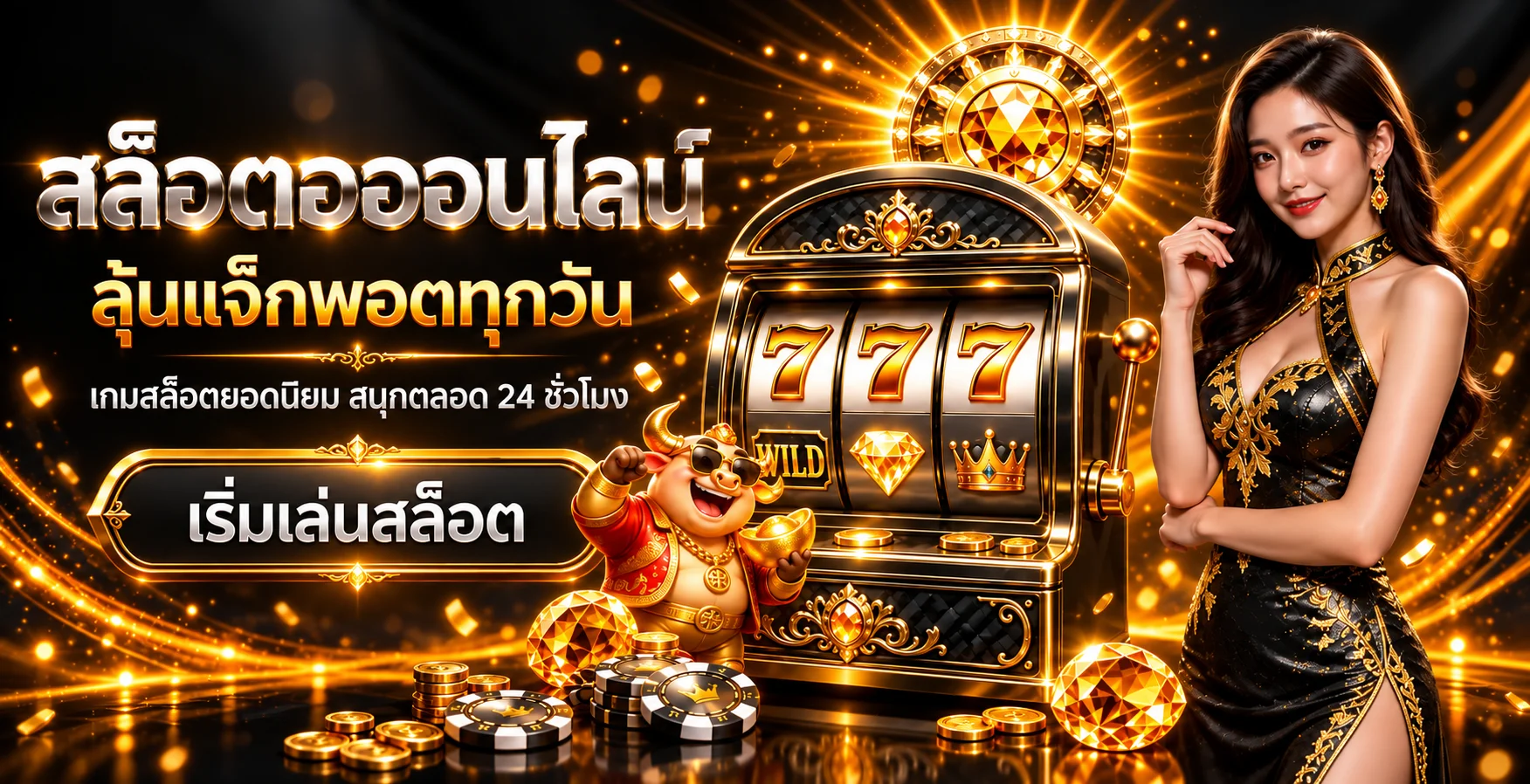สล็อตออนไลน์ 24QUEEN พร้อมเครื่องสล็อตสีส้มทอง